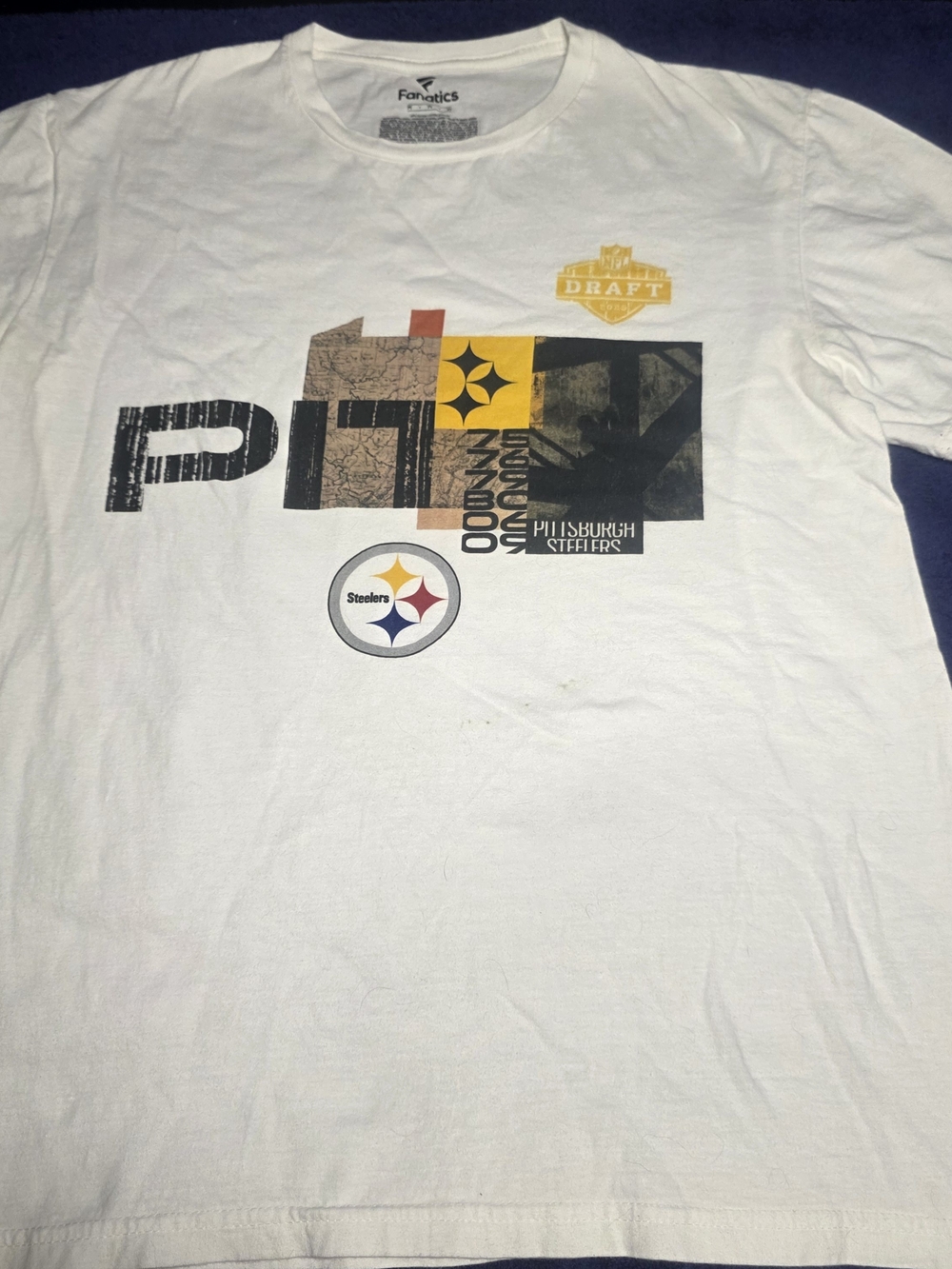 Fanatics White Pittsburgh Steelers Graphic Short Sleeve Tee